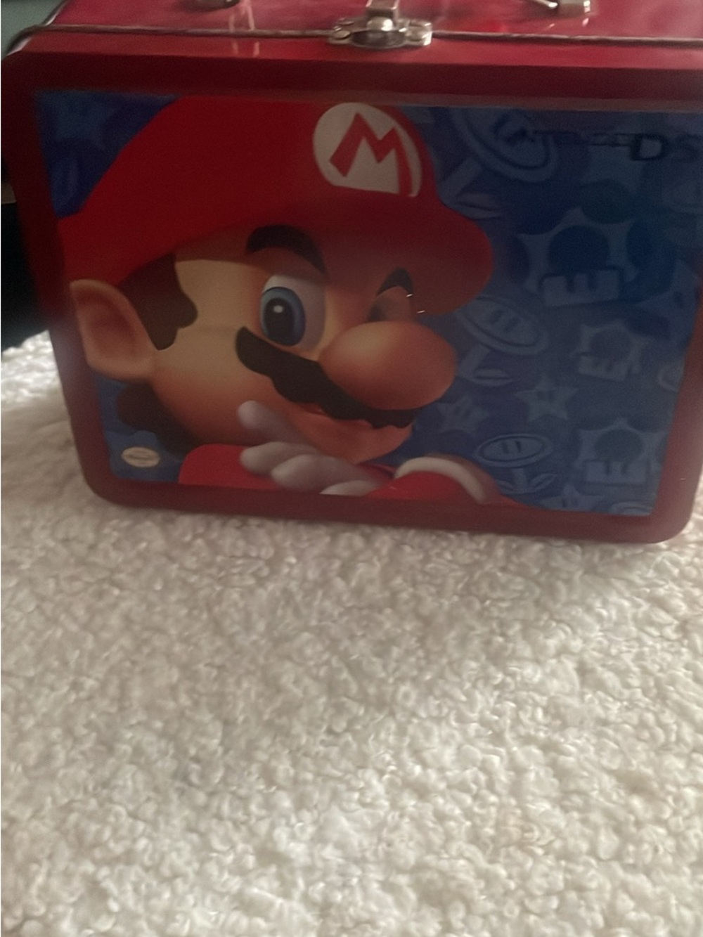 Nintendo Mario Metal Lunchbox in Red and Blue